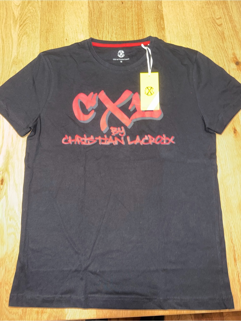 Christian Lacroix Black Short-Sleeve Tee with Red Logo